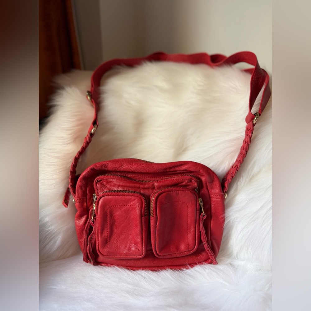 Cadelle Red Leather Crossbody Bag